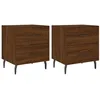Image de vidaXL Tables de Chevet 2 pcs, Armoires de Nuit avec Tiroirs, Tables de Nuit avec Pieds, Meubles de Rangement Chambre, Moderne, Chêne Marron Bois d’Ingénierie