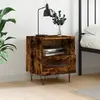 Image de vidaXL Table de chevet chêne fumé 40x35x47,5 cm bois d’ingénierie