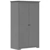 Image de vidaXL Garde-Robe, Armoire à Vêtements, Placard de Vêtements, Meuble de Rangement, Organisateur de Chambre, Gris Bois Massif de Pin