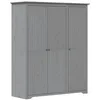 Image de vidaXL Garde-Robe BODO Gris 146x53,5x173 cm Bois Massif de pin