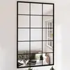 Image de vidaXL Miroirs muraux 6 pcs noir 100x60 cm métal