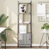 Image de vidaXL Bibliothèque avec porte sonoma gris 44,5x30x154,5 cm