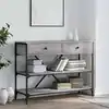 Image de vidaXL Table console avec tiroirs et étagères gris bois d'ingénierie