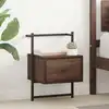 Image de vidaXL Table de chevet murale 2 pcs chêne marron 35x30x51 cm