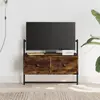 Image de vidaXL Meuble TV mural chêne fumé 60,5x30x51 cm bois d'ingénierie