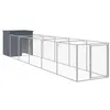 Image de vidaXL Niche pour Chien avec Cour Anthracite 110x609x110 cm