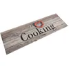 Image de vidaXL Tapis de Cuisine Lavable Impression Cuisine, Carpette de Salle à Manger Antidérapante, Moquette Intérieur et Extérieur, Moderne, Gris 60x180 cm