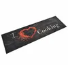 Image de vidaXL Tapis de Cuisine Lavable Impression Cuisine, Carpette de Salle à Manger Antidérapante, Moquette Intérieur et Extérieur, Moderne, Noir 45x150 cm