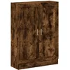 Image de vidaXL Bibliothèque, Étagère à Livres avec 3 Compartiments et 2 Portes, Meuble à Livres avec Rangement, Chêne Fumé Bois d'Ingénierie