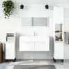 Image de vidaXL Armoire de bain avec miroir blanc brillant bois d'ingénierie