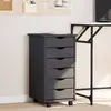 Image de vidaXL Armoire roulante avec tiroirs MOSS gris bois de pin solide