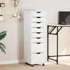Image de vidaXL Armoire roulante avec tiroirs MOSS blanc bois de pin solide
