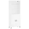 Image de vidaXL Buffet Haut, Armoire de Rangement avec Pieds, Meuble de Rangement, Organisateur Salon Salle de Séjour, Moderne, Blanc Bois d'Ingénierie