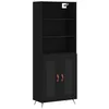 Image de vidaXL Buffet Haut, Armoire de Rangement avec Pieds, Meuble de Rangement, Organisateur Salon Salle de Séjour, Moderne, Noir Bois d'Ingénierie