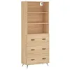 Image de vidaXL Buffet Haut, Armoire de Rangement avec Pieds, Meuble de Rangement, Organisateur Salon Salle de Séjour, Industriel, Chêne Sonoma Bois d'Ingénierie