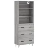 Image de vidaXL Buffet Haut, Armoire de Rangement avec Pieds, Meuble de Rangement, Organisateur Salon Salle de Séjour, Industriel, Sonoma Gris Bois d'Ingénierie