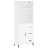 Image de vidaXL Buffet Haut, Armoire de Rangement avec Pieds, Meuble de Rangement, Organisateur Salon Salle de Séjour, Blanc Bois d'Ingénierie