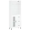 Image de vidaXL Buffet Haut, Armoire de Rangement avec Pieds, Meuble de Rangement, Organisateur Salon Salle de Séjour, Blanc Bois d'Ingénierie