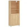 Image de vidaXL Buffet Haut, Armoire de Rangement avec Pieds, Meuble de Rangement, Organisateur Salon Salle de Séjour, Industriel, Chêne Sonoma Bois d'Ingénierie