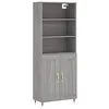 Image de vidaXL Buffet Haut Sonoma Gris 69,5x34x180 cm Bois d'ingénierie
