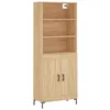Image de vidaXL Buffet Haut, Armoire de Rangement avec Pieds, Meuble de Rangement, Organisateur Salon Salle de Séjour, Industriel, Chêne Sonoma Bois d'Ingénierie