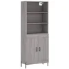 Image de vidaXL Buffet Haut, Armoire de Rangement avec Pieds, Meuble de Rangement, Organisateur Salon Salle de Séjour, Industriel, Sonoma Gris Bois d'Ingénierie