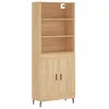 Image de vidaXL Buffet Haut, Armoire de Rangement avec Pieds, Meuble de Rangement, Organisateur Salon Salle de Séjour, Industriel, Chêne Sonoma Bois d'Ingénierie