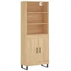 Image de vidaXL Buffet Haut, Armoire de Rangement avec Pieds, Meuble de Rangement, Organisateur Salon Salle de Séjour, Industriel, Chêne Sonoma Bois d'Ingénierie