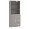 Image de vidaXL Buffet Haut, Armoire de Rangement avec Pieds, Meuble de Rangement, Organisateur Salon Salle de Séjour, Industriel, Sonoma Gris Bois d'Ingénierie
