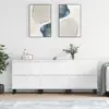 Image de vidaXL Buffets 3 pcs blanc brillant bois d'ingénierie