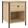 Image de vidaXL Table de Chevet, Armoire de Nuit avec Pieds Réglables, Armoire de Lit avec Rangement, Table de Nuit Chambre, Moderne, Chêne Sonoma Bois d'Ingénierie