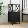 Image de vidaXL Table de chevet noir 34x35,5x70 cm bois d’ingénierie