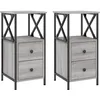 Image de vidaXL Tables de Chevet 2 pcs Sonoma Gris 34x35,5x70cm Bois ingénierie, Table de Chevet, Meuble de Chambre à Coucher, Armoire latérale, Armoire