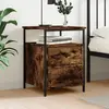 Image de vidaXL Table de chevet chêne fumé 44x45x60 cm bois d'ingénierie