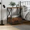 Image de vidaXL Table de chevet chêne fumé 50x41x65 cm bois d'ingénierie