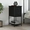 Image de vidaXL Table de chevet noir 32x42x70 cm bois d’ingénierie