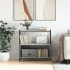 Image de vidaXL Bibliothèque sonoma gris 80x30x78,5 cm bois d'ingénierie et fer