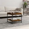 Image de vidaXL Table basse chêne fumé 49,5x49,5x45 cm bois d'ingénierie