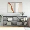 Image de vidaXL Table console noir 180x30x75 cm bois d'ingénierie et fer