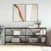 Image de vidaXL Table console chêne marron 180x30x75 bois d'ingénierie et fer