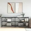 Image de vidaXL Table console noir 200x30x75 cm bois d'ingénierie et fer