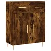 Image de vidaXL Buffet, Armoire avec Pieds et Portes, Meuble de Rangement, Organisateur de Salon Intérieur, Moderne, Chêne Fumé Bois d'Ingénierie