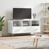 Image de vidaXL Meuble TV Blanc brillant 102x36x50 cm Bois d'ingénierie