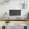 Image de vidaXL Meuble TV gris béton 150x36x30 cm bois d'ingénierie