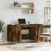 Image de vidaXL Bureau chêne fumé 140x50x75 cm bois d'ingénierie