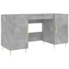 Image de vidaXL Bureau, Table d'Ordinateur avec 4 Compartiments, Bureau d'Étude avec Poignées, Table de Travail avec Rangement Intérieur, Gris Béton Bois d'Ingénierie