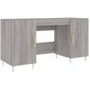 Image de vidaXL Bureau, Table d'Ordinateur avec 4 Compartiments, Bureau d'Étude avec Poignées, Table de Travail avec Rangement Intérieur, Sonoma Gris Bois d'Ingénierie