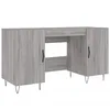 Image de vidaXL Bureau, Table d'Ordinateur avec 4 Compartiments, Bureau d'Étude avec Poignées, Table de Travail avec Rangement Intérieur, Sonoma Gris Bois d'Ingénierie
