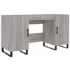 Image de vidaXL Bureau, Table d'Ordinateur avec 4 Compartiments, Bureau d'Étude avec Poignées, Table de Travail avec Rangement Intérieur, Sonoma Gris Bois d'Ingénierie