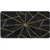 Image de vidaXL Tapis Lavable Antidérapant, Moquette de Sol, Carpette de Chambre à Coucher Salon Salle de Séjour, Moderne, Noir et Doré 80x150 cm